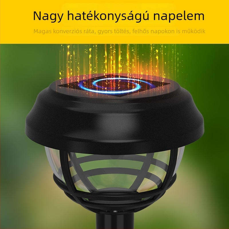 Napelemes LED földbe süllyeszthető lámpa kültéri használatra, vízálló tájvilágítás, kör alakú kivitel udvarhoz és kerthez
