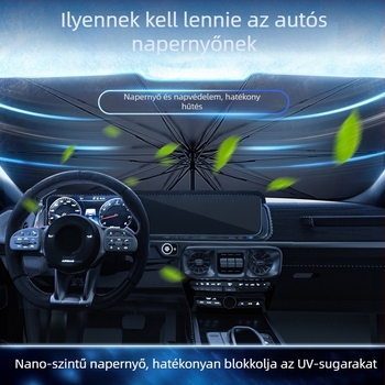 Autó napvédő, összecsukható szélvédővédő és hőszigetelés