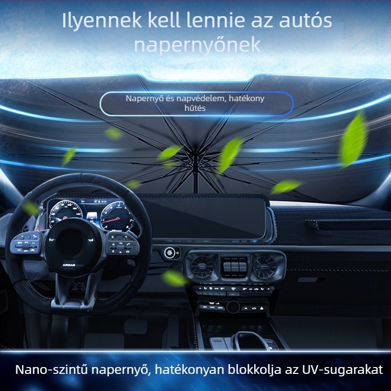 Autó napvédő, összecsukható szélvédővédő és hőszigetelés
