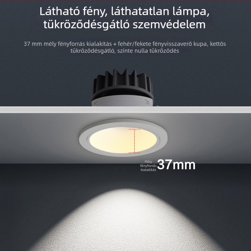 LED beépített spotfény anti‑glare downlighttal, otthoni falakhoz és mennyezethez, szembarát falmosó világítás