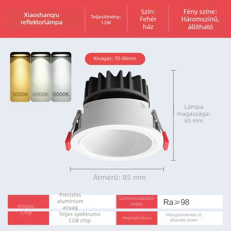 LED beépített spotfény anti‑glare downlighttal, otthoni falakhoz és mennyezethez, szembarát falmosó világítás
