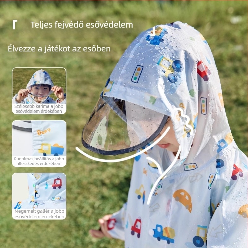 Nido Bear 2025 Gyermekek vízálló poncsó – könnyű iskolai esőkabát fiúknak és lányoknak