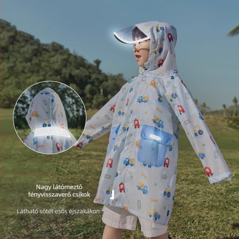 Nido Bear 2025 Gyermekek vízálló poncsó – könnyű iskolai esőkabát fiúknak és lányoknak