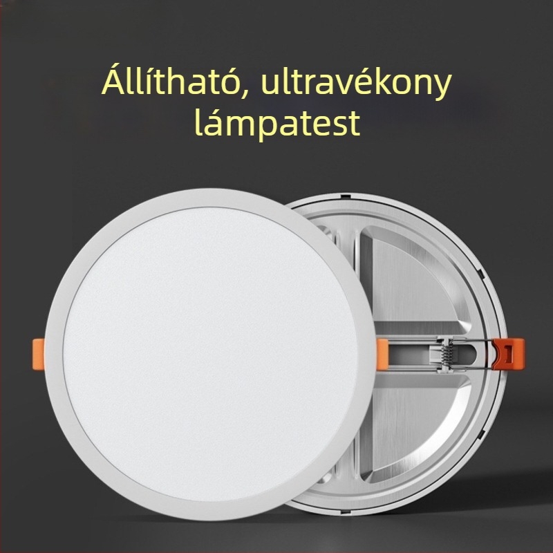 LED ultra vékony, állítható kivágású beépített kör alakú mennyezeti spotlámpa, otthoni folyosóhoz, antireflexiós fény