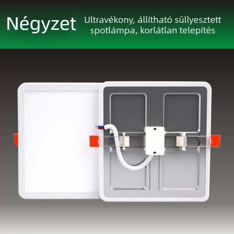 LED ultra vékony, állítható kivágású beépített kör alakú mennyezeti spotlámpa, otthoni folyosóhoz, antireflexiós fény