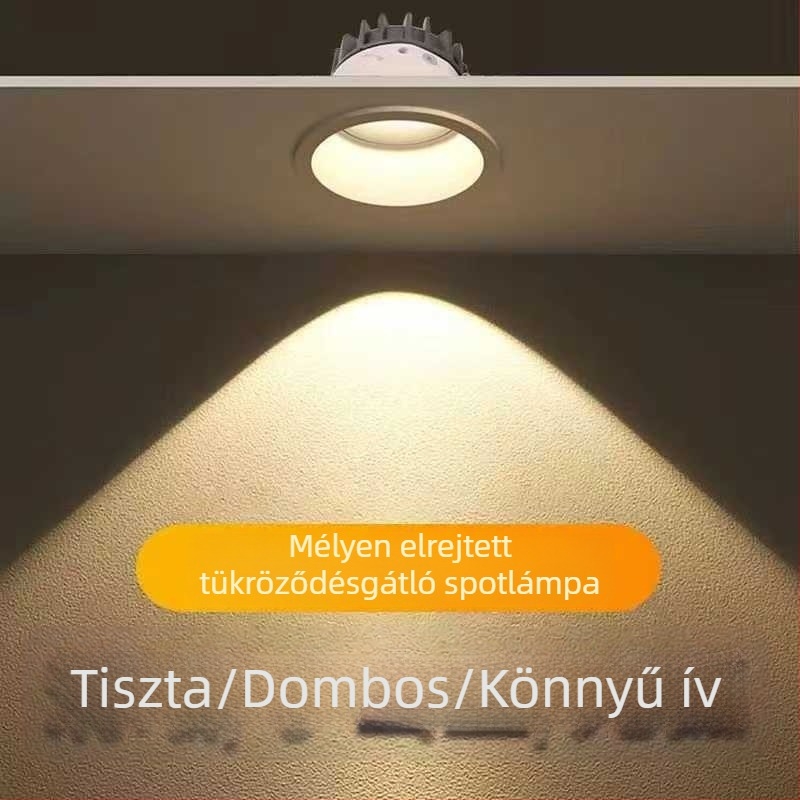 Beépített falmosó spot, anti‑reflexiós LED mennyezetfény rendkívül keskeny kerettel a nappaliba