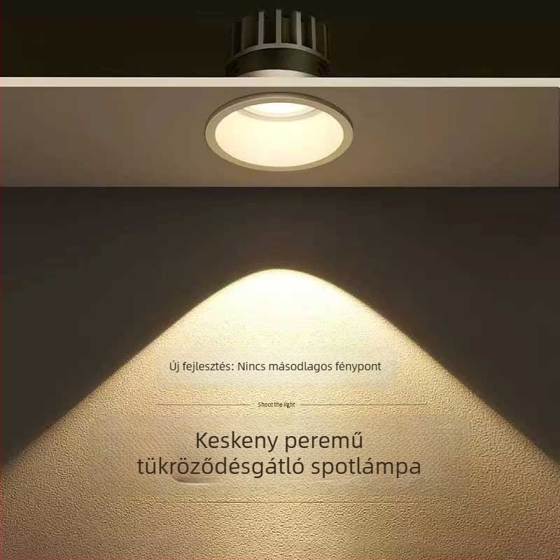 Beépített falmosó spot, anti‑reflexiós LED mennyezetfény rendkívül keskeny kerettel a nappaliba