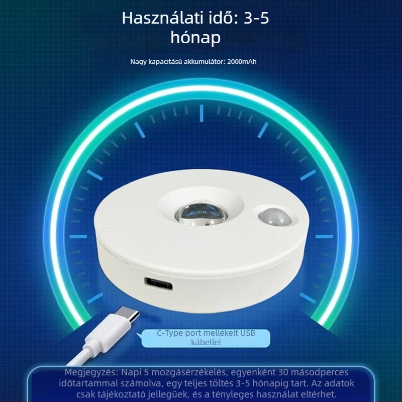 Távirányítós LED spotlámpa beépített akkumulátorral, mágnesesen öntapadós szenzoros világítás boroszekrényhez