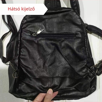 Női mosott PU bőr hátizsák, kettős használatú kialakítás (hátizsák és keresztpántos táska)
