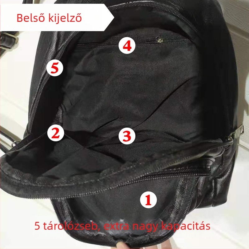 Női mosott PU bőr hátizsák, kettős használatú kialakítás (hátizsák és keresztpántos táska)