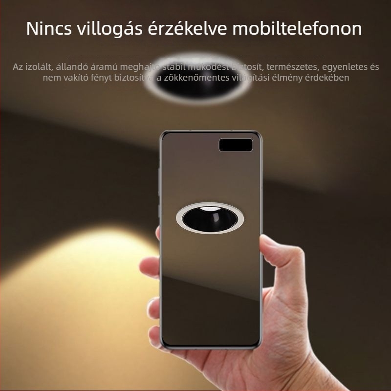 Beépített LED downlight anti‑glare funkcióval, nappalira, hengeres világítás és falmosó effekt