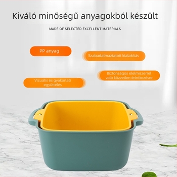 Kétoldalas összecsukható drenázskosár gyümölcsök és zöldségek mosásához, konyhai eszköz, helytakarékos dizájn