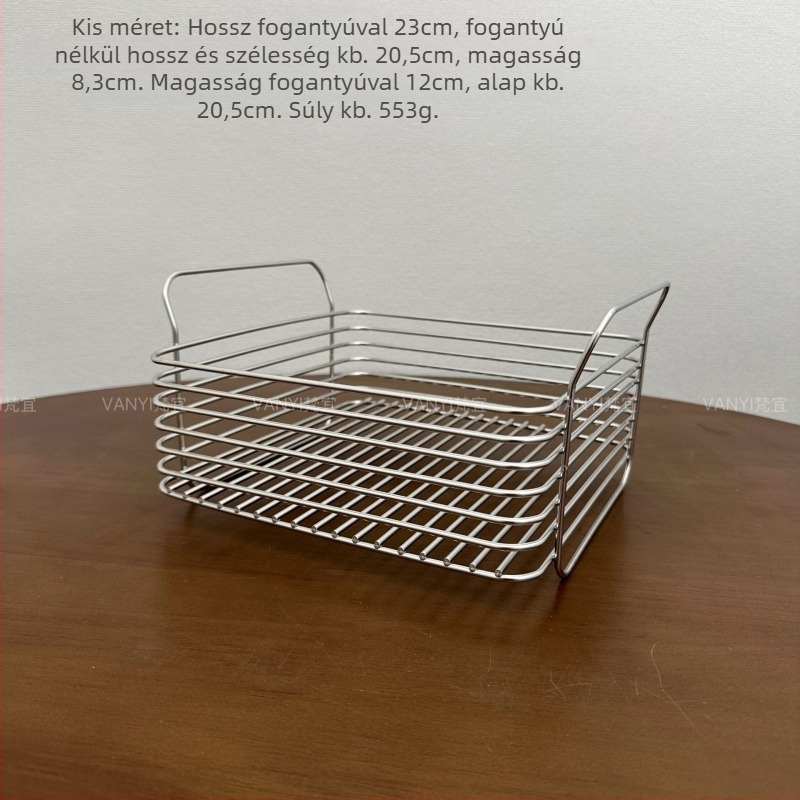 FY304 rozsdamentes acél tárolókosarak, kis- és nagy méretben, egymásra rakhatóak, gyümölcs- és zöldségkosár