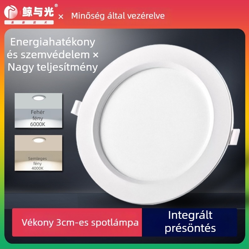 LED beépített mennyezeti downlight anti-reflektív fénnyel, 3–5W és 7–10W, nappalira, beépített kivitel