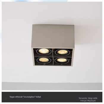 Négyfejű, négyzet alakú felületi mennyezeti downlight lámpák, anti-glare, szemvédő, nappalira és hálószobára