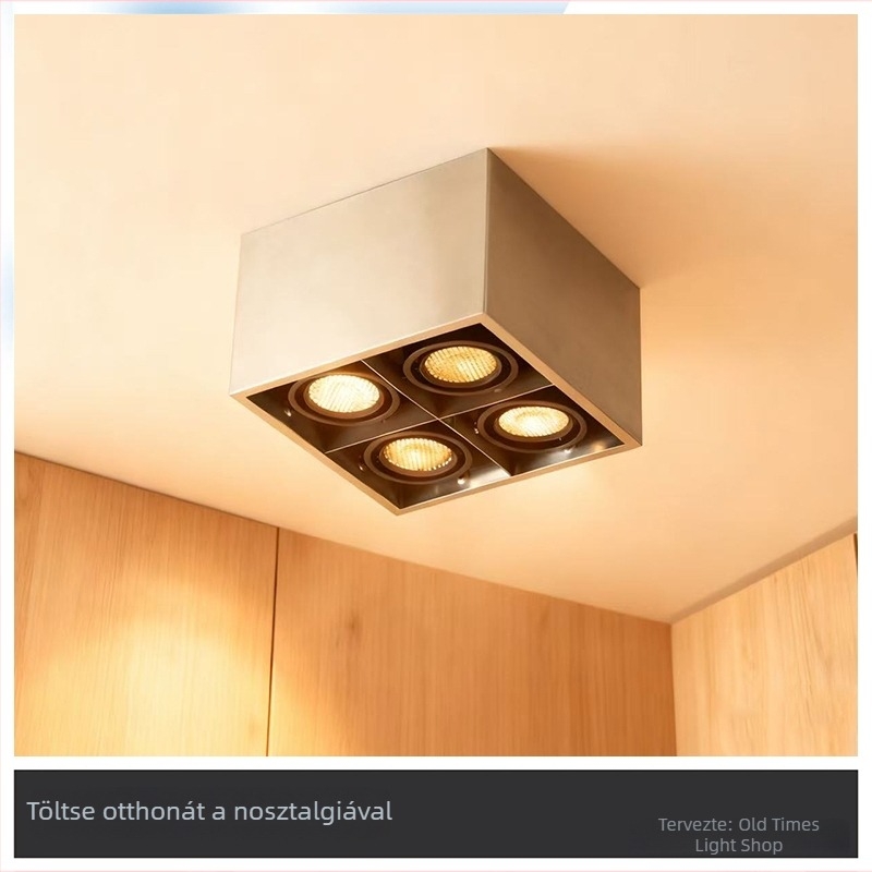 Négyfejű, négyzet alakú felületi mennyezeti downlight lámpák, anti-glare, szemvédő, nappalira és hálószobára