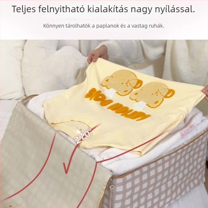 Medve témájú tárolótáska óvodai ruhákhoz és paplanokhoz, nagy kapacitású