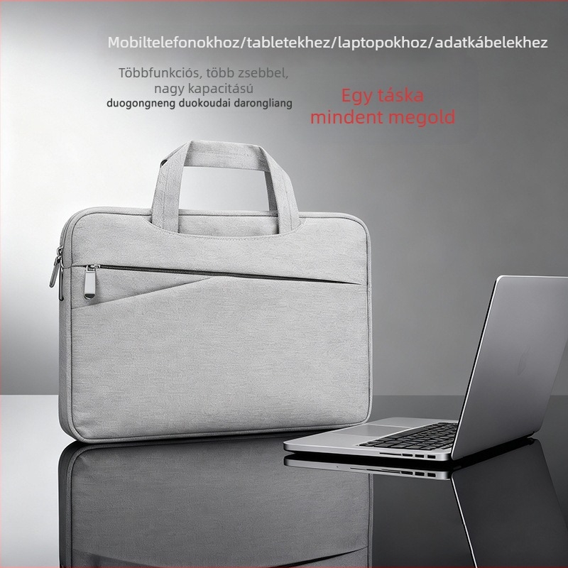 Nothing Könnyű üzleti laptop- és tabletatáska, többfunkciós válltáska, párnázott belső résszel, szürke