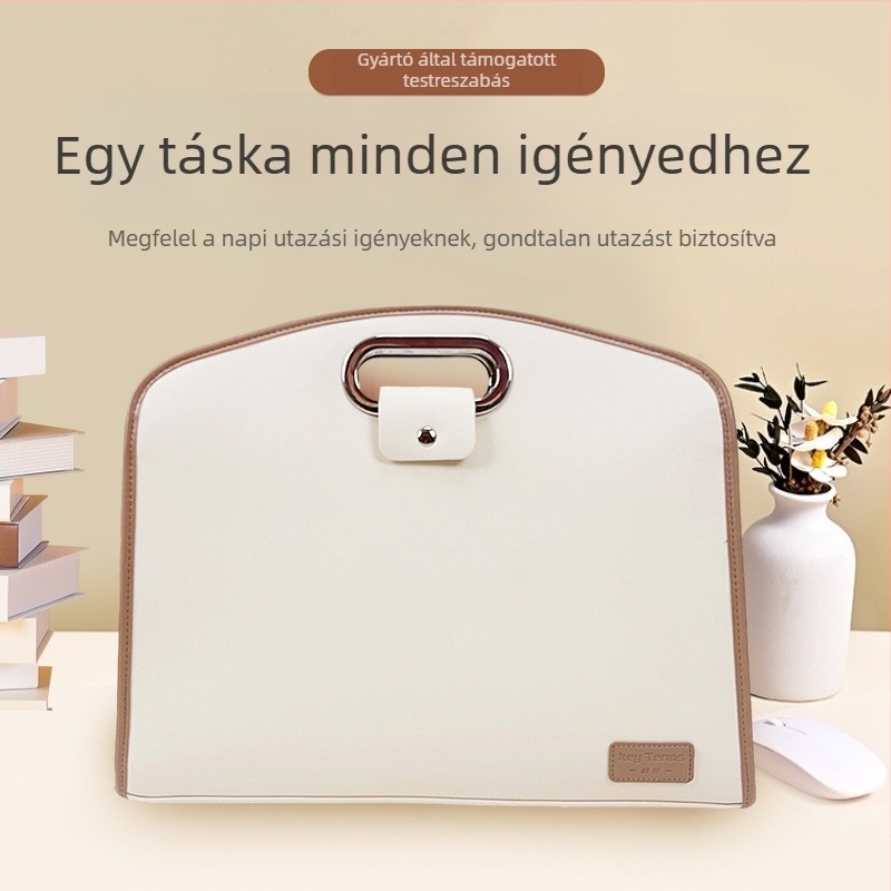 16 colos minimalist laptoptáska, prémium uniszex üzleti aktatáska, hordozható, PU műbőr, egyszínű