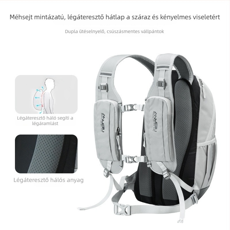 Nylon túrahátizsák légáteresztő hátsó panellel, 36–55 literes kapacitás, 9 hüvelykes laptophoz