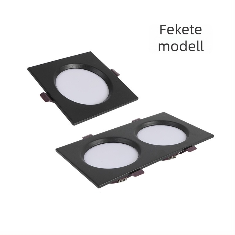 Négyszögletes LED mennyezeti világítás rácsos kivitelben, kettős fejű spot nappalihoz és folyosóra, beépített