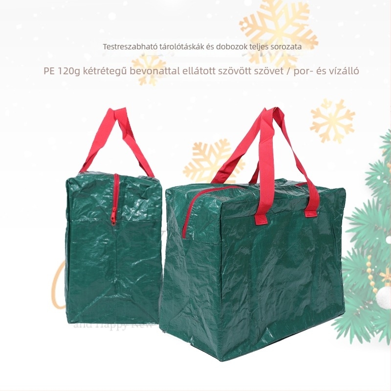 PE karácsonyfa tároló táska, kocka alakú, nedvességálló