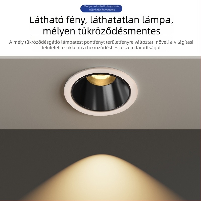 COB mély anti-glare beépített spotlámpa, magas CRI, mennyezeti világítás nappalira és folyosóra, falmosó fény