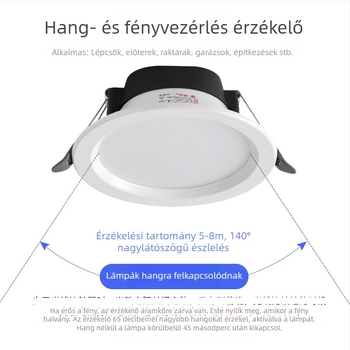 LED downlight hangvezérléssel, radaros és infravörös mozgásérzékelővel