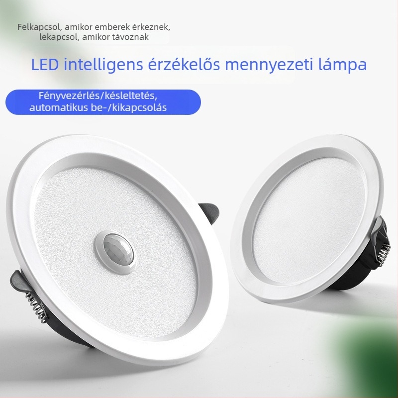 LED downlight hangvezérléssel, radaros és infravörös mozgásérzékelővel