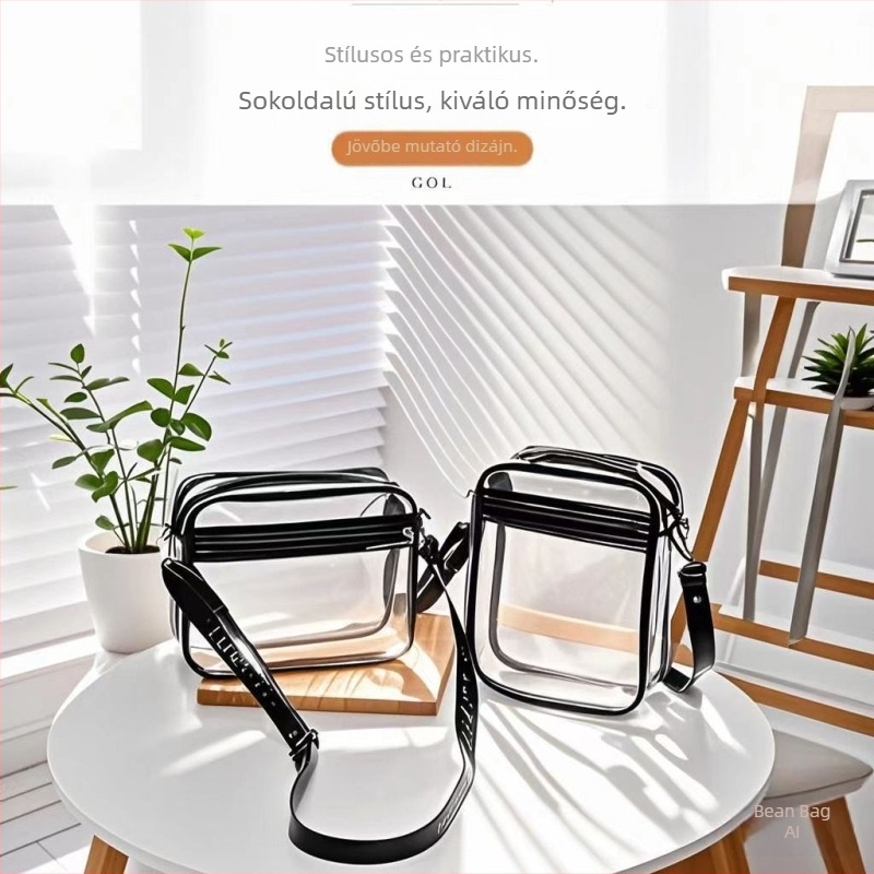 PVC sminktáska keresztpántos kivitelben, különleges dizájn, vízálló, nagy kapacitású, minimalist tároló