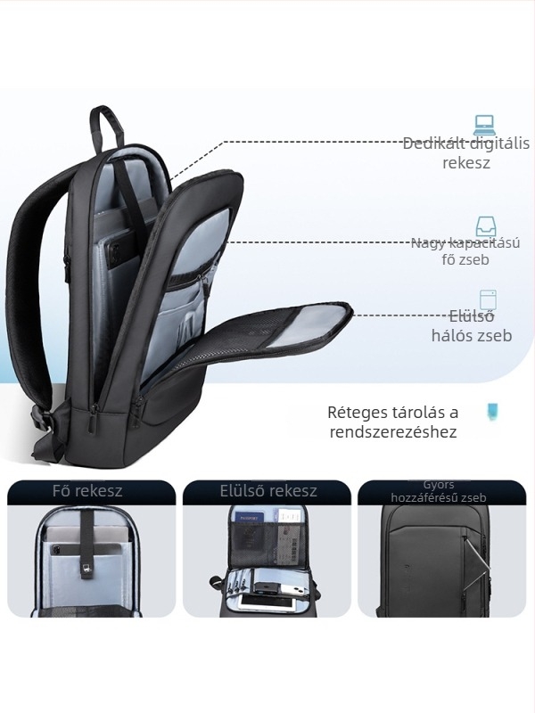 HeroicKnight Új Könnyű Üzleti Hátizsák Férfiaknak, 15,6 hüvelykes Laptop Táska
