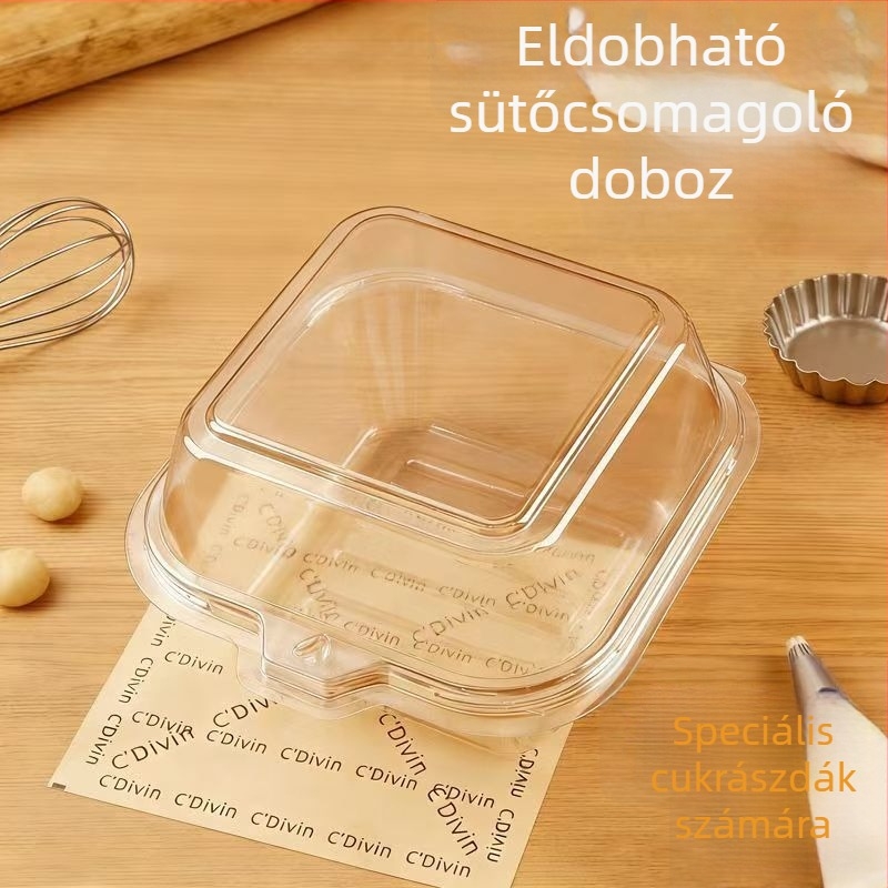 Vajas rizs süti csomagoló doboz, átlátszó ebédes doboz, mochi és leveles tészta csomagolás, egyszer használatos vastagított doboz