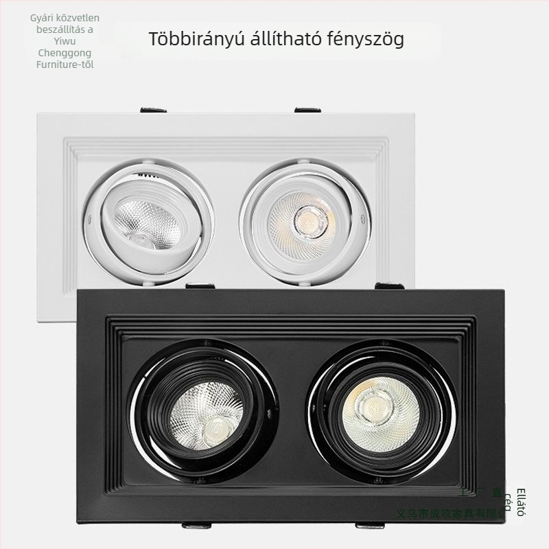 LED beépített mennyezeti downlight egy-/két-/háromfejű, téglalap alakú rács, nappali világítótest, új modell