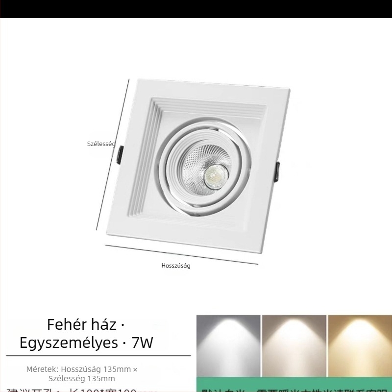 LED beépített mennyezeti downlight egy-/két-/háromfejű, téglalap alakú rács, nappali világítótest, új modell