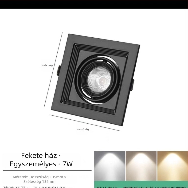 LED beépített mennyezeti downlight egy-/két-/háromfejű, téglalap alakú rács, nappali világítótest, új modell
