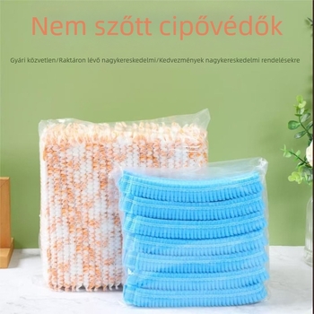 Egyszer használatos cipővédők nemszövött anyagból, megvastagított és meghosszabbított kivitelben, porálló, kopásálló, légáteresztő, beltéri otthoni használatra