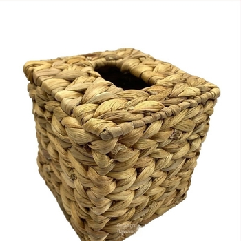 Szalmából készült szalvétatartó doboz, természetes kézműves fonású kosár, nedvességálló kivitel, otthonra, étterembe és szállodába