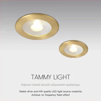 Teljesen rézből készült rejtett LED mennyezeti downlight, fő fény nélküli kialakítással, nappali és előszoba számára, LED spotlámpa beépített háttérfal világítással, rejtett telepítés