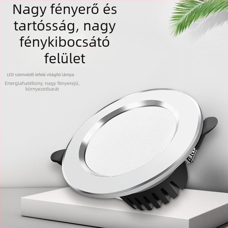 LED mennyezeti downlight magas fényerővel és villogásmentes működéssel nappalira és folyosóra, beépített kivitel