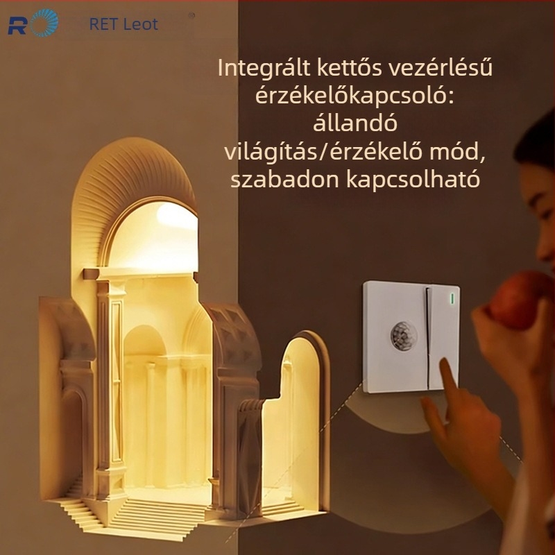 Gipsz falikar, beépített sarokvilágítás folyosóhoz és hálószobához, palota-stílusú LED világítás