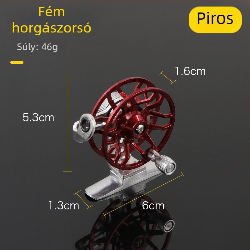 Teljesen fémből készült horgászorsó damillal és spool-lal, fly fishinghez, jéghorgászathoz és spinninghez