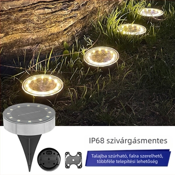 Kétfunkciós napelemes eltemetett lámpa kültéri kerthez – vízálló IP68 LED, földre temethető vagy falra szerelhető