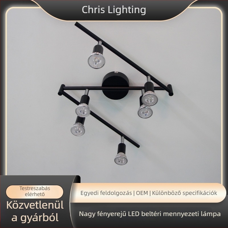 Hatfejű lineáris LED spotlámpák, állíthatók, kiállítási termekhez, háttérfalhoz, ruhabolti pultokhoz és konyhákhoz