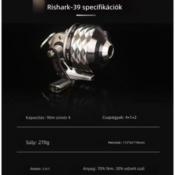 White Shark 39 és Black Shark 39 csúzlis halászati készlet, fémből készült kivitel, kézvédő, halas dartok, kültéri használatra