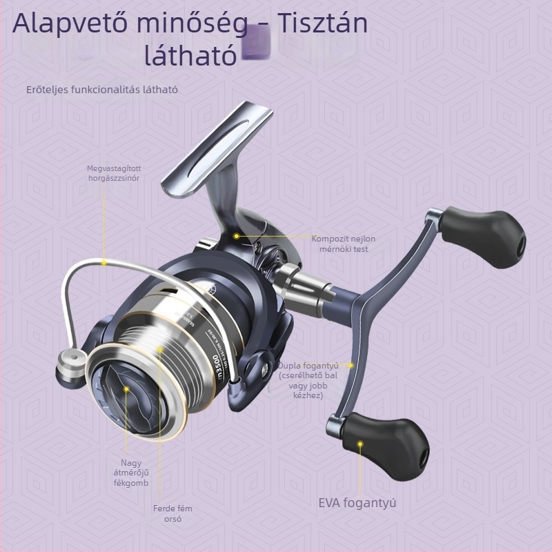 FIASST Luya pergető orsó mikro csésze csapágyakkal, kettős kar, fém kar hosszú dobásokhoz