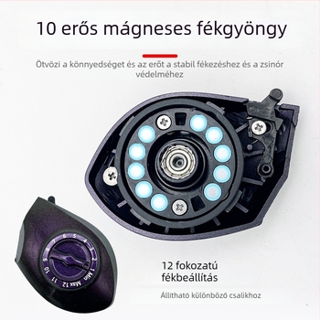 Széles testű baitcasting orsó nagy kapacitással tengeri és hajóhorgászathoz, egygombos visszaállítási funkcióval és fém beépített lemezzel.