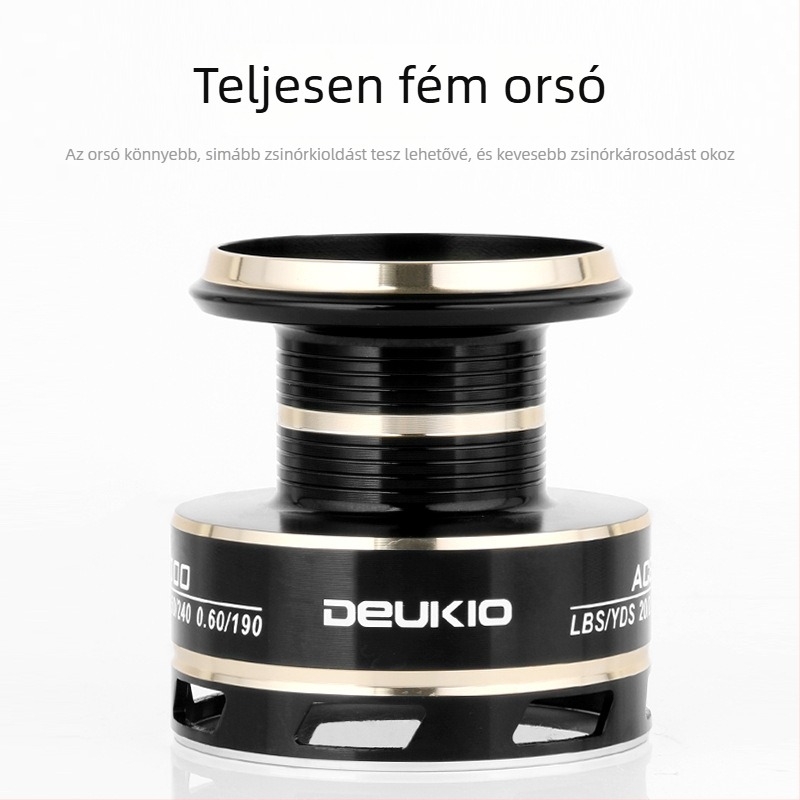 DEUKIO Fun horgászorsó, teljes fém testtel és zsinórtároló orsóval