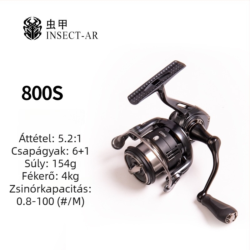 Worm Nail Dark Night mini orsó precíz csavaros szerkezettel, fémből készült sekélyes orsó és integrált zsinór-stop