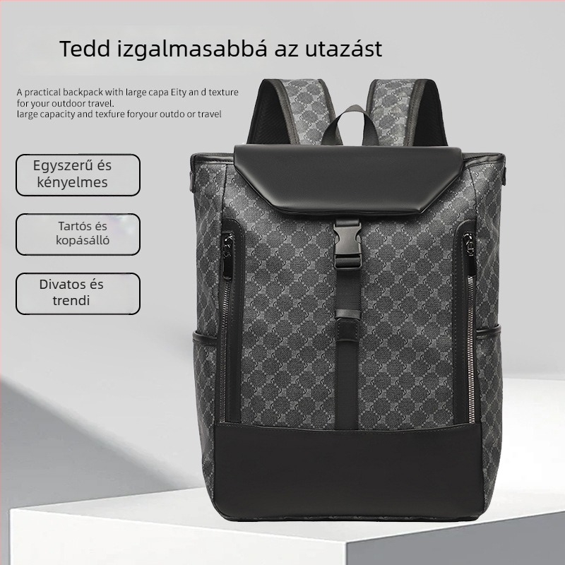 Uniszex hátizsák szintetikus nubuk bőrből üzleti utazásokhoz, nagy kapacitású 36–55 L, 15 hüvelykes laptophoz