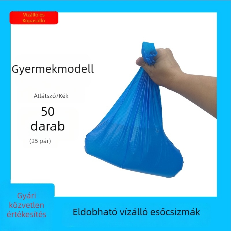 Egyszer használatos műanyag cipővédők gyerekeknek, könnyűek, foltállóak, kopásállóak, vízálló dizájn